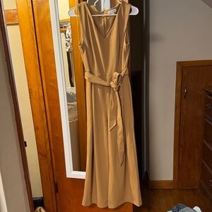 ✨ Calvin Klein Tan Sleeveless Jumpsuit – Size 8 ✨